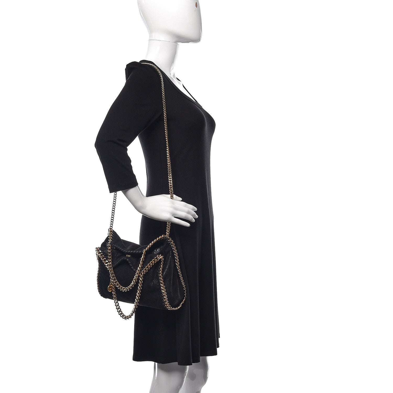 Stella McCartney Shaggy Deer Mini Falabella Fold Over Tote Black 1 of 11