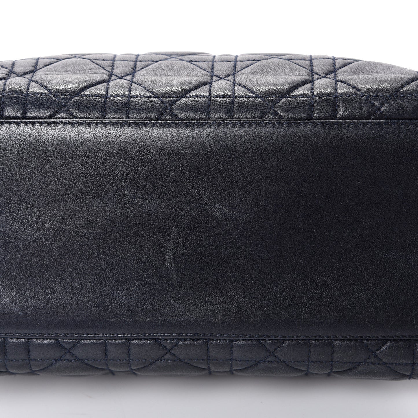 Lambskin Cannage Medium Lady Dior Navy Blue