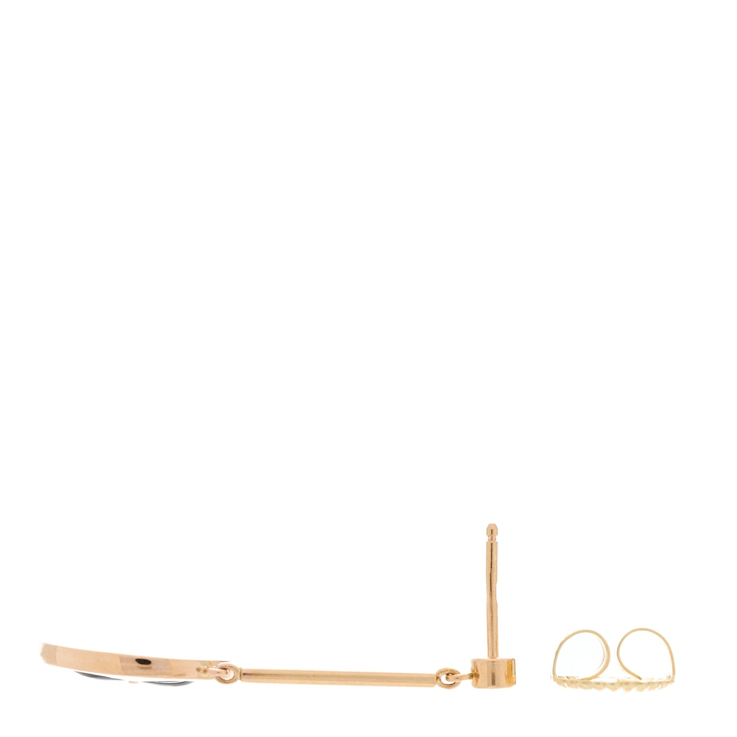 Louis Vuitton 18K Pink Gold Diamond Grey Mother of Pearl Color Blossom Long Single Earring 3 of 4