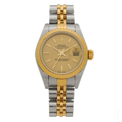 Rolex Stainless Steel 18K Yellow Gold 26mm Oyster Perpetual Datejust Watch Champagne 79173 1 of 4