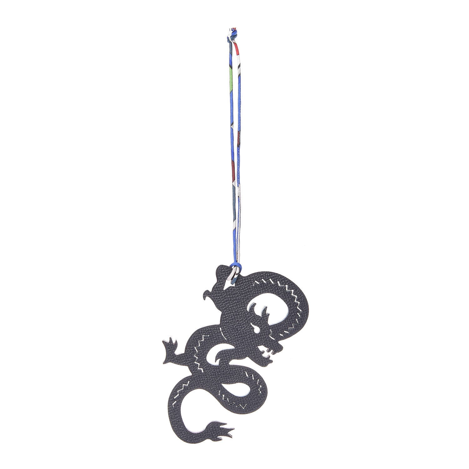 Hermes Epsom Togo Petit H Dragon Bag Charm Bleu Indigo Etain 1 of 5