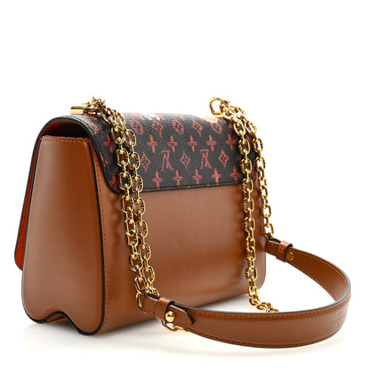 Louis Vuitton Calfskin Catogram Twist Shoulder Bag MM Marron 4 of 9