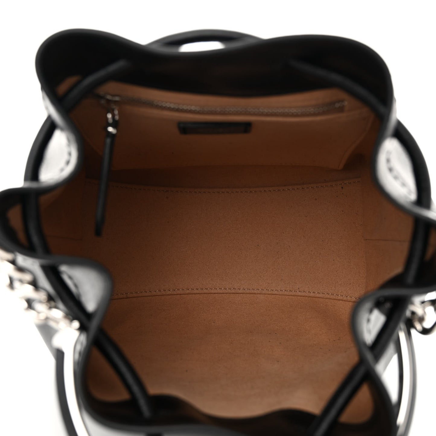 Smooth Shiny Calfskin Bon Bon Bucket Bag Black