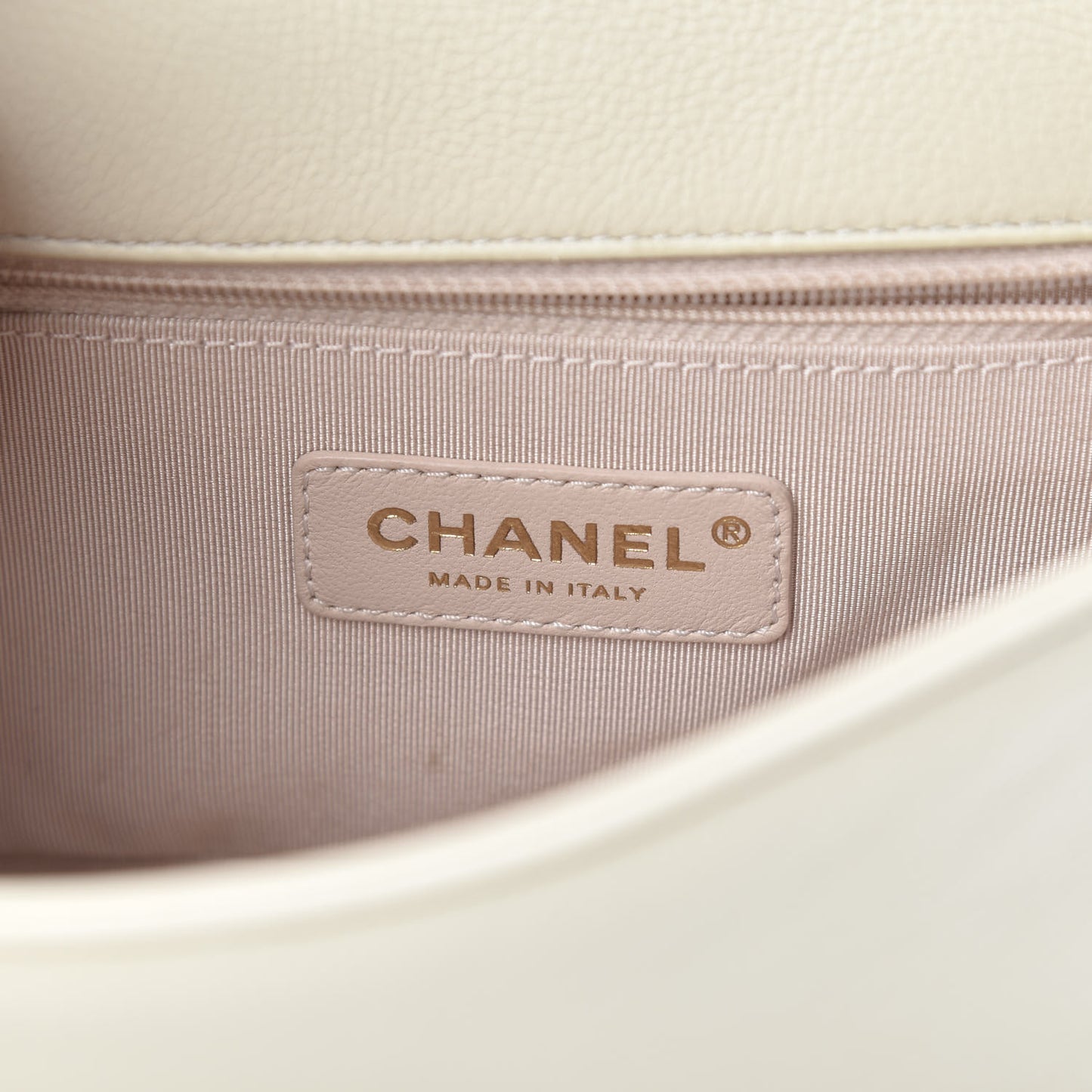 Caviar Quilted Small Studded Flap Off White