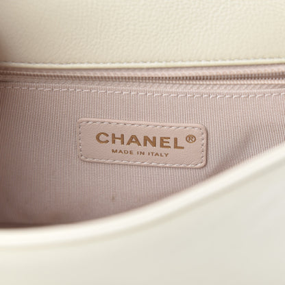 Chanel Caviar Quilted Small Studded Flap Off White 6 of 10