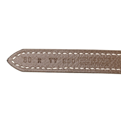Hermes Epsom Swift 13mm Focus Belt 80 Etoupe White 5 of 5