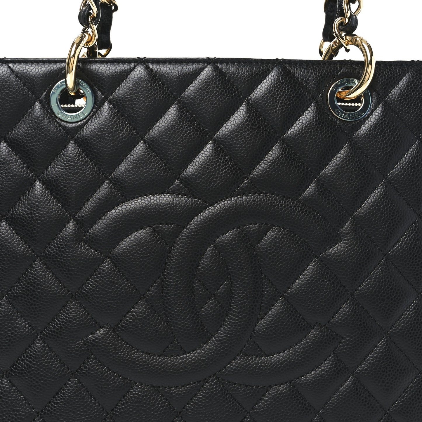 Caviar Quilted Grand Shopping Tote GST Black