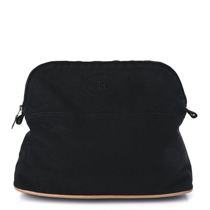 Hermes Cotton Canvas Bolide Travel Cosmetic Pouch Black 1 of 9