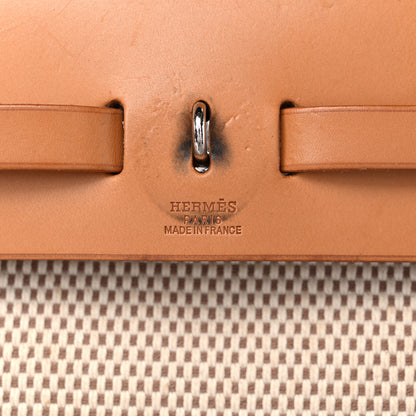 Hermes Toile Vache Calfskin Herbag 30 PM Black Natural 6 of 20