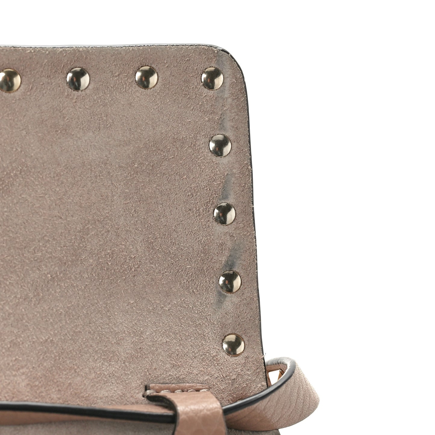 Pebbled Calfskin Medium Rockstud Flip Lock Crossbody Bag Poudre