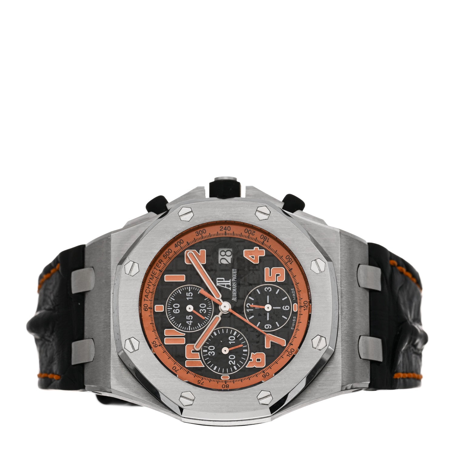 Audemars Piguet Stainless Steel Alligator 42mm Royal Oak Offshore Chronograph Automatic Watch Orange 26170ST.OO.D101CR.01 2 of 5