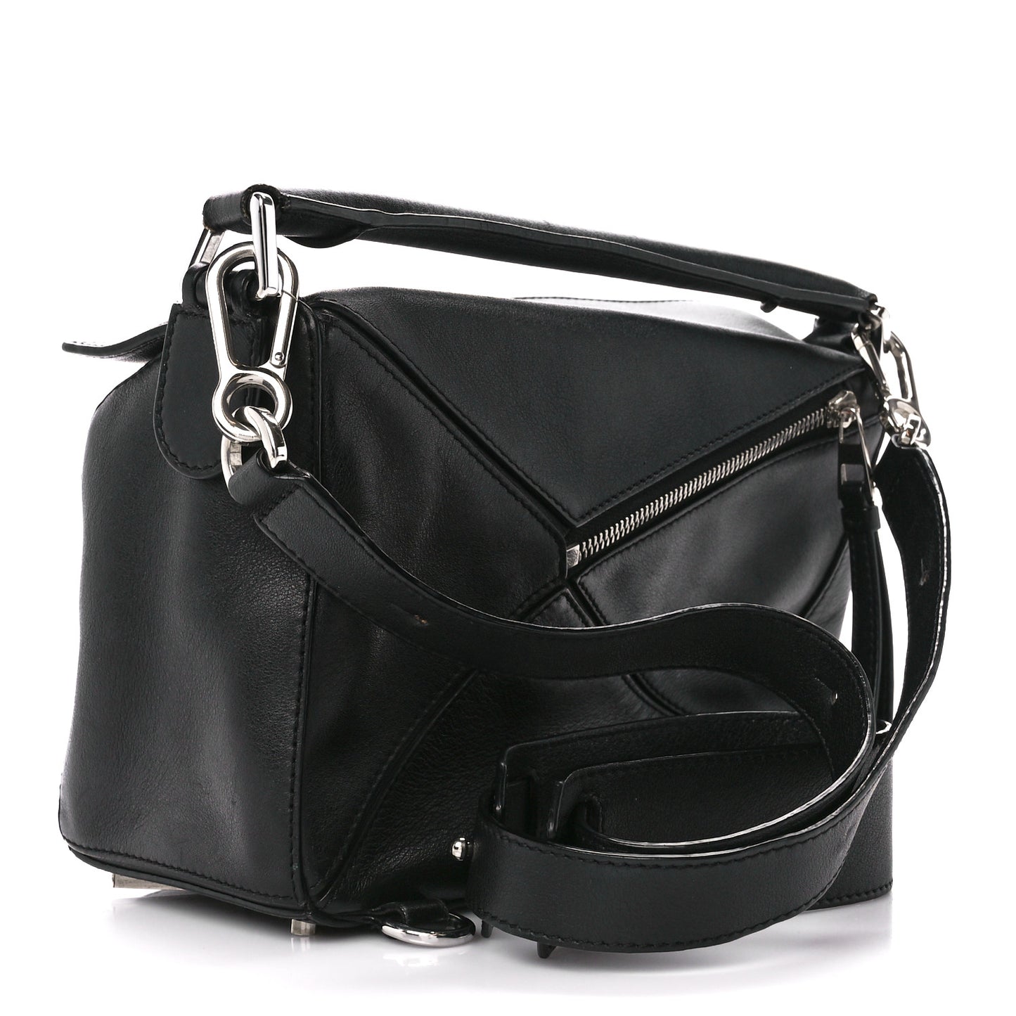 Calfskin Small Puzzle Bag Black