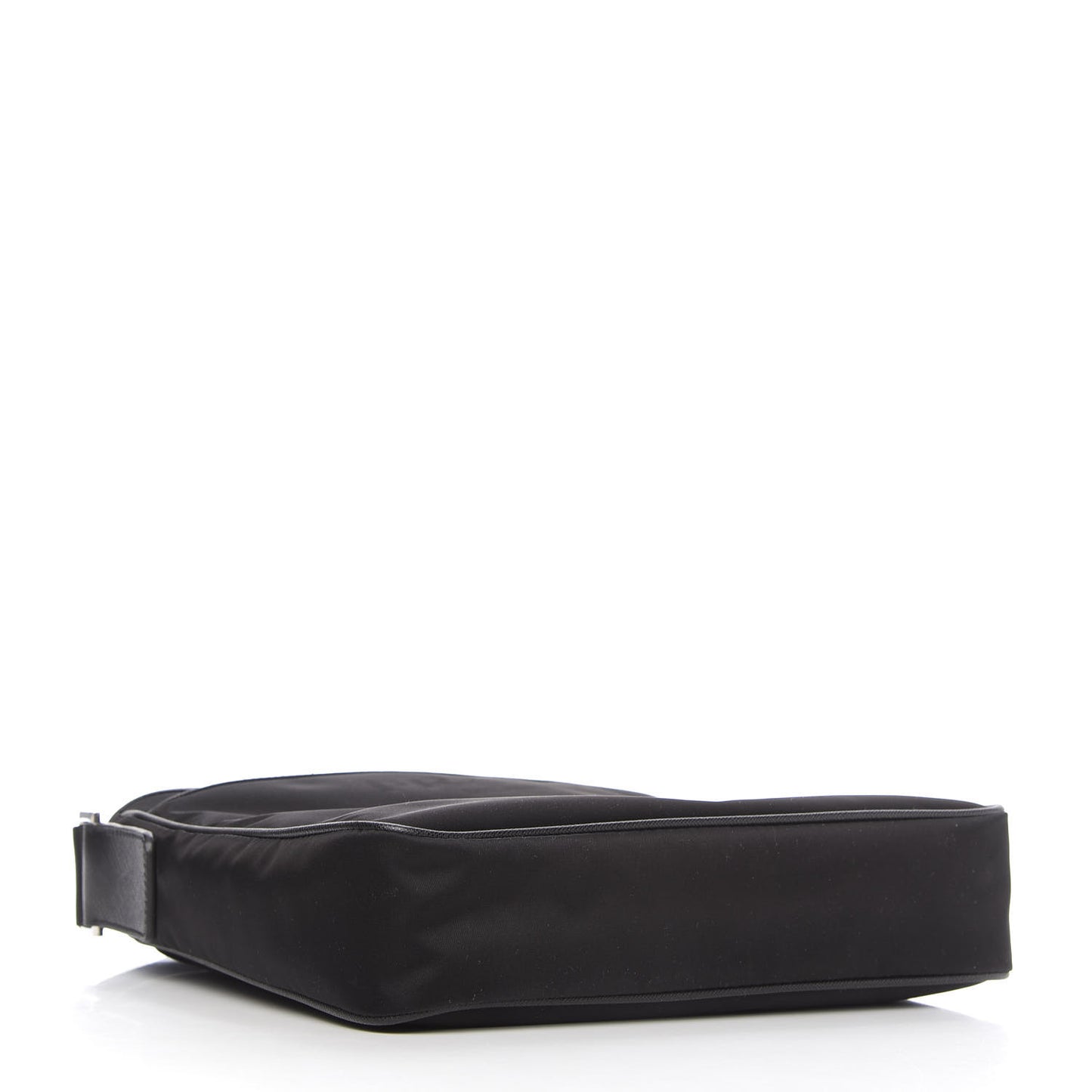 Nylon Saffiano Flat Messenger Bag Black