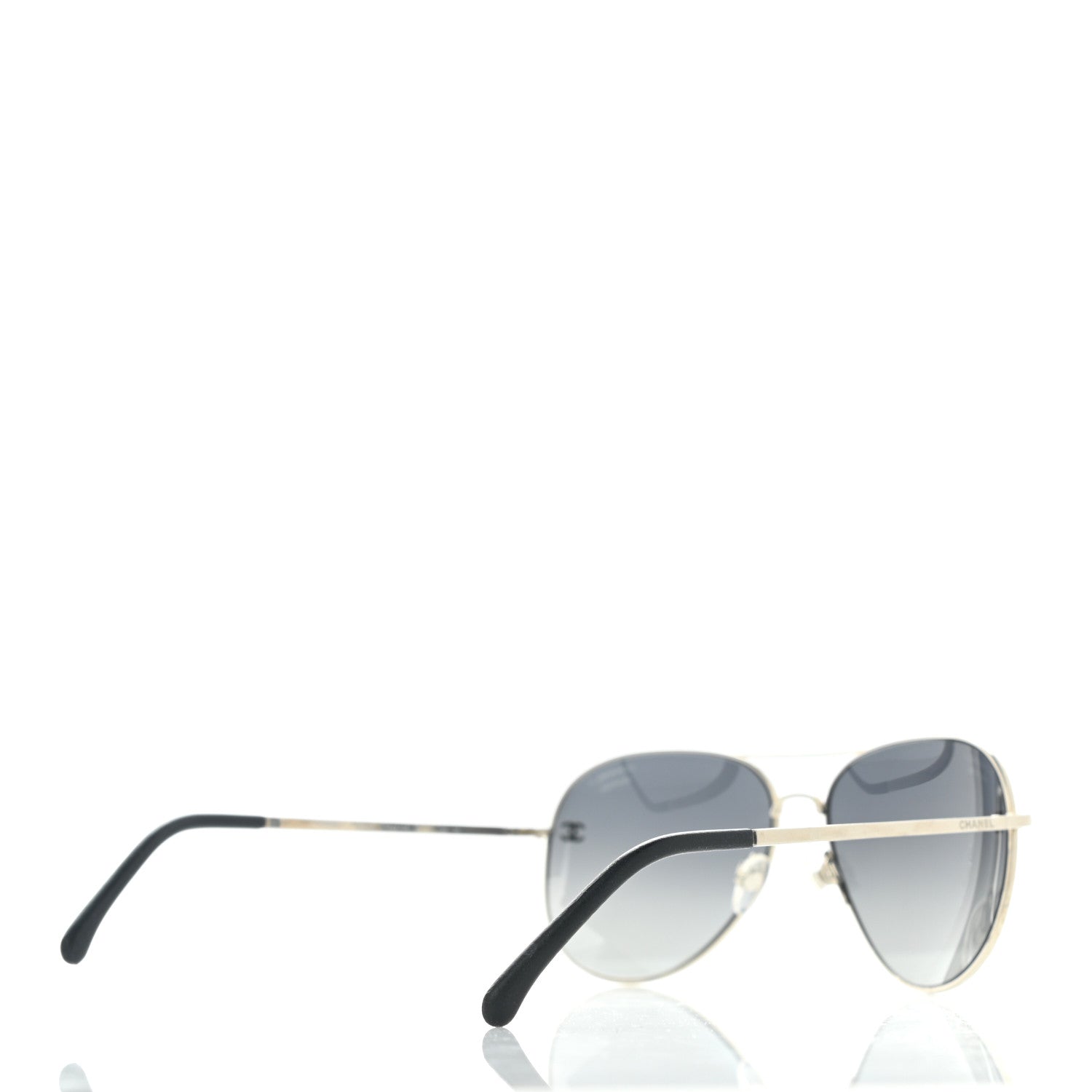 Chanel Metal Polarized Aviator CC Sunglasses 4189-T-Q Silver 4 of 8