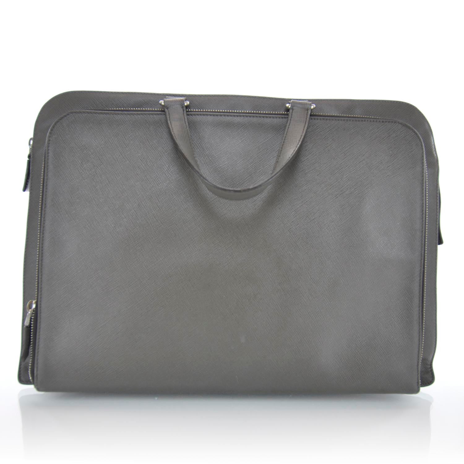 Prada Saffiano Briefcase Grey 3 of 11