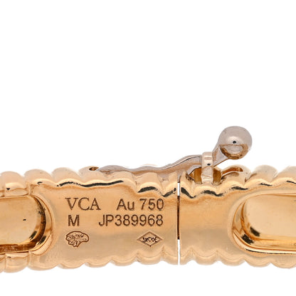 Van Cleef & Arpels 18K Yellow Gold Diamond Perlee Sweet Clovers Bracelet M 3 of 4