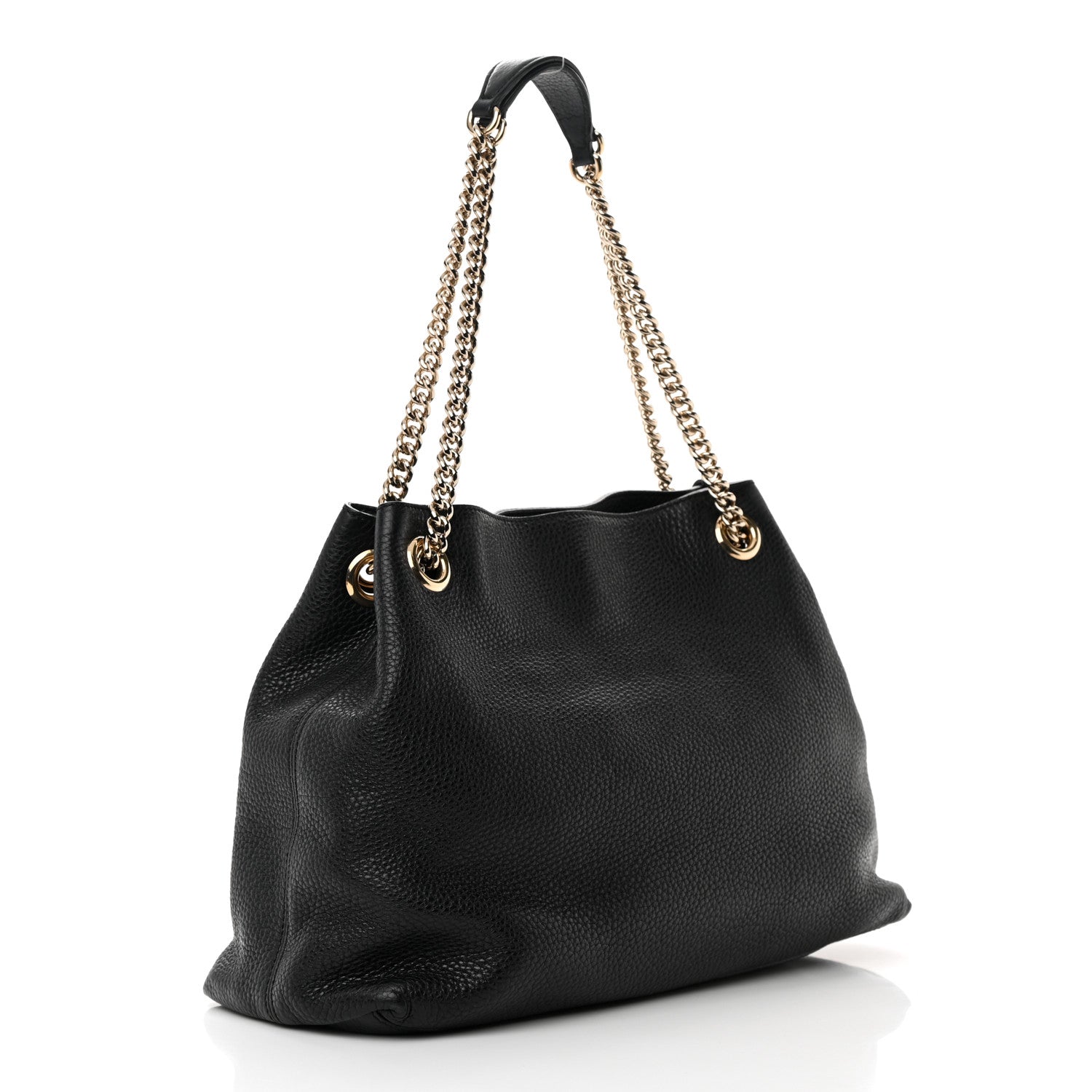 Gucci Pebbled Calfskin Medium Soho Chain Shoulder Bag Black 3 of 17