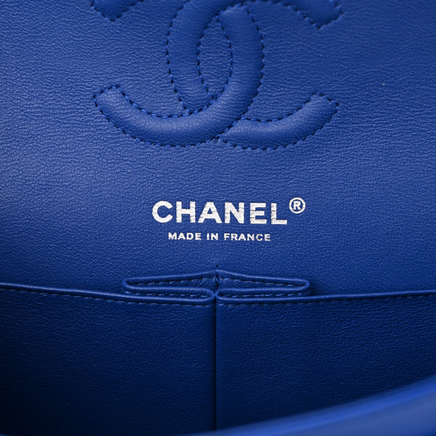 Lambskin Quilted Small Double Flap Blue