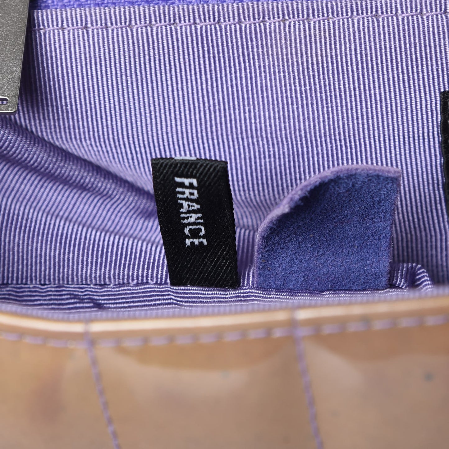 Patent Chocolate Bar Reissue Single Flap Dark Beige
