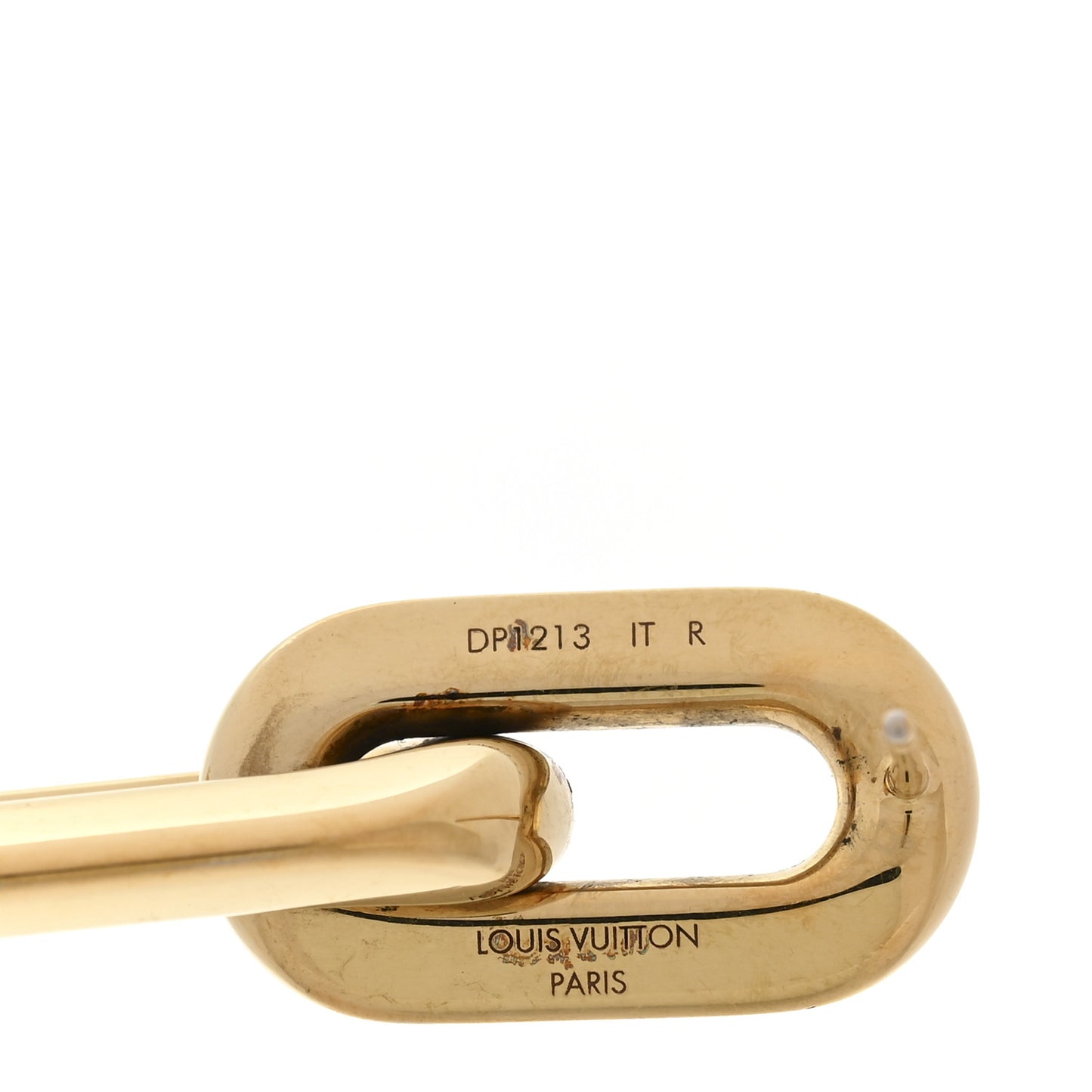 Metal LV Edge Double Hoop Earrings Gold