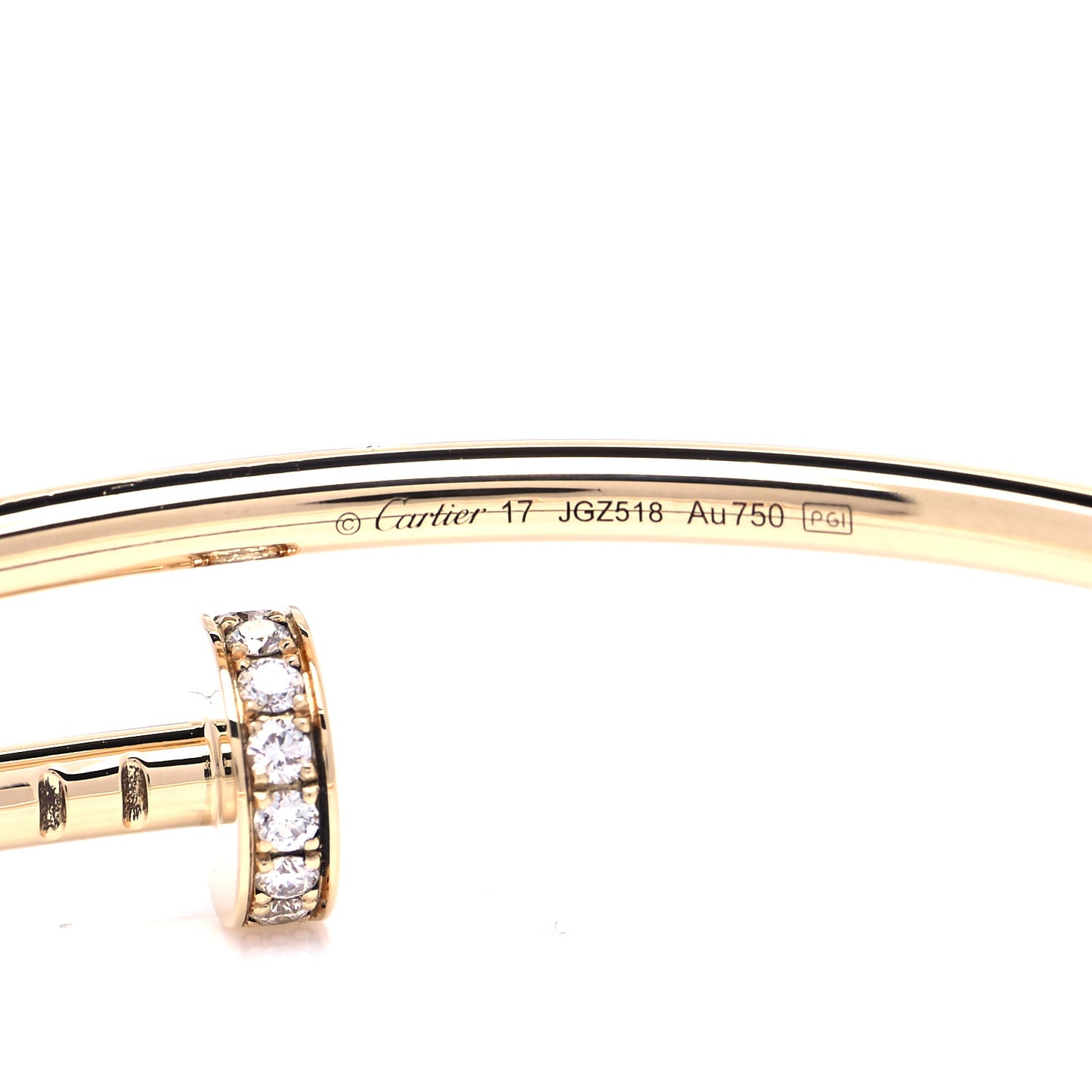 18K Yellow Gold Diamond Small Juste Un Clou Bracelet 17