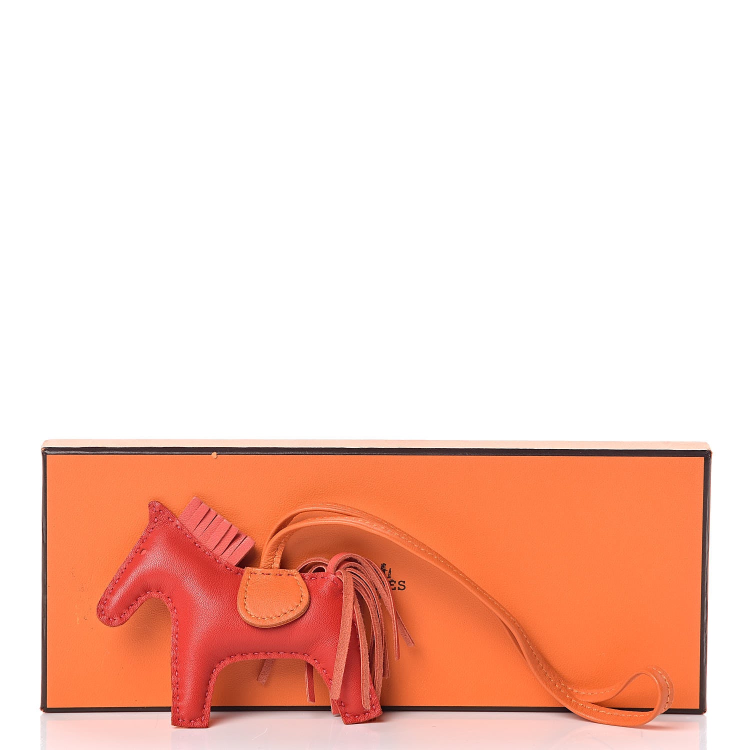 Hermes Milo Lambskin Grigri Rodeo Horse Bag Charm PM Rouge Rose Indien Jaipur Feu 4 of 4