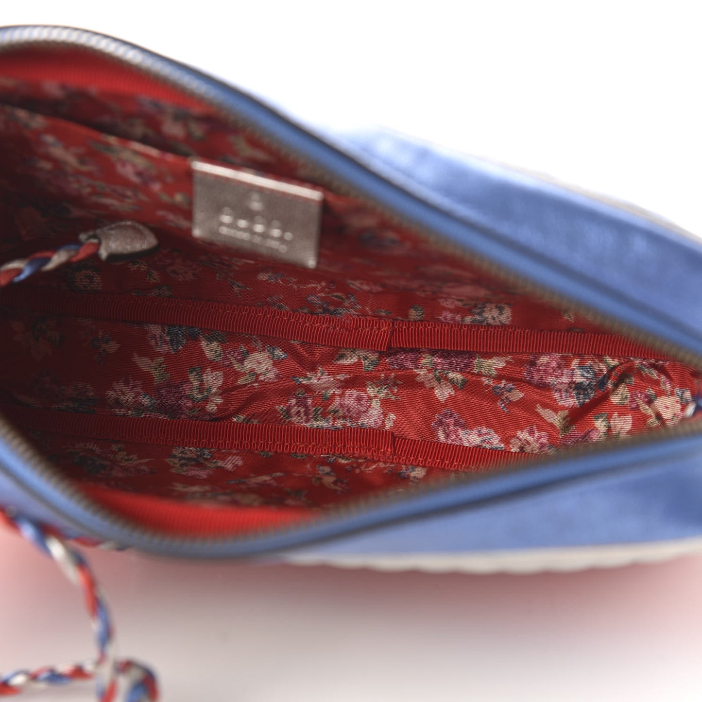 Laminated Nappa Trapuntata Small Zumi Shoulder Bag Rosso Marine Argento