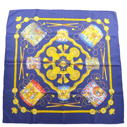 Hermes Silk Les Tambours Scarf 90 Bleu 2 of 7