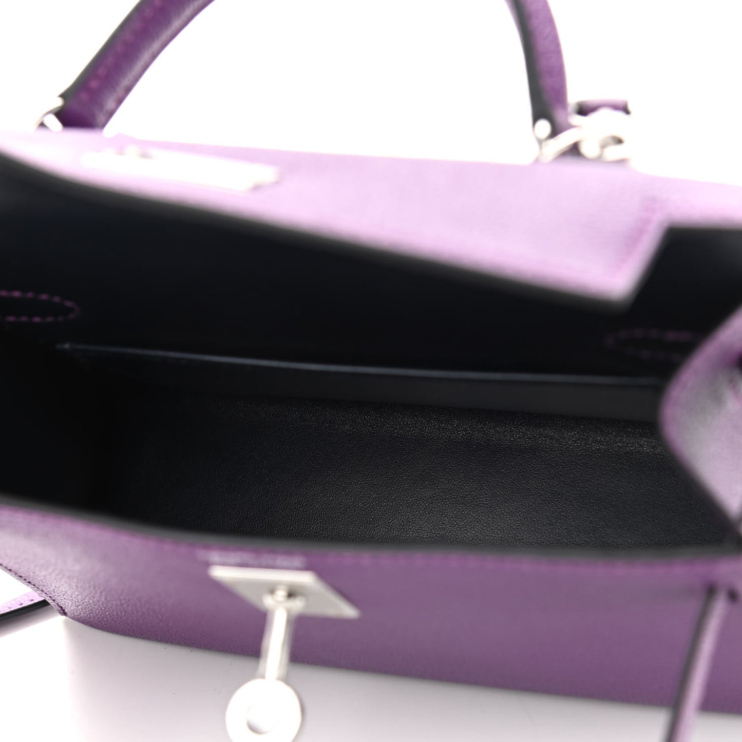Chevre Mysore Verso Mini Kelly Sellier 20 Violet Bleu Marine