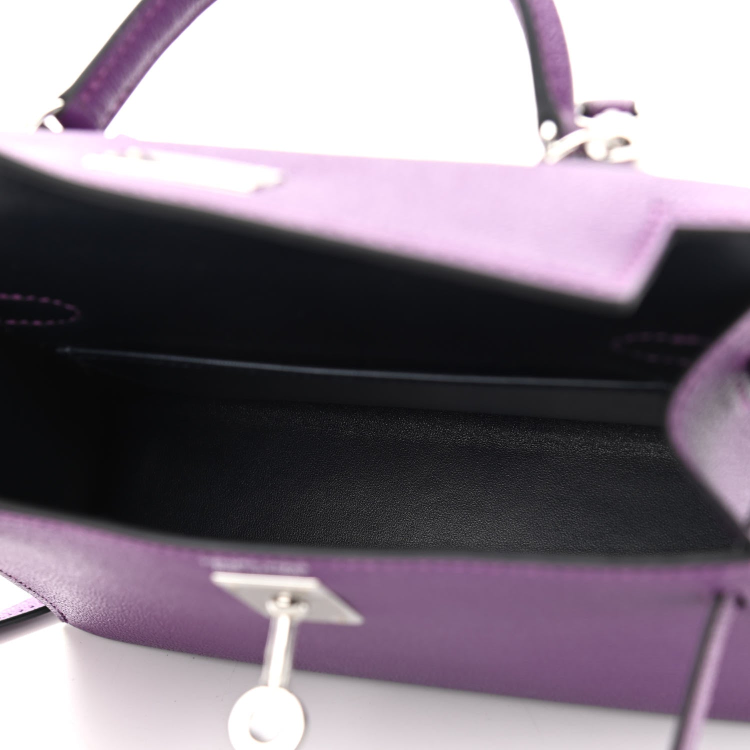 Hermes Chevre Mysore Verso Mini Kelly Sellier 20 Violet Bleu Marine 5 of 9