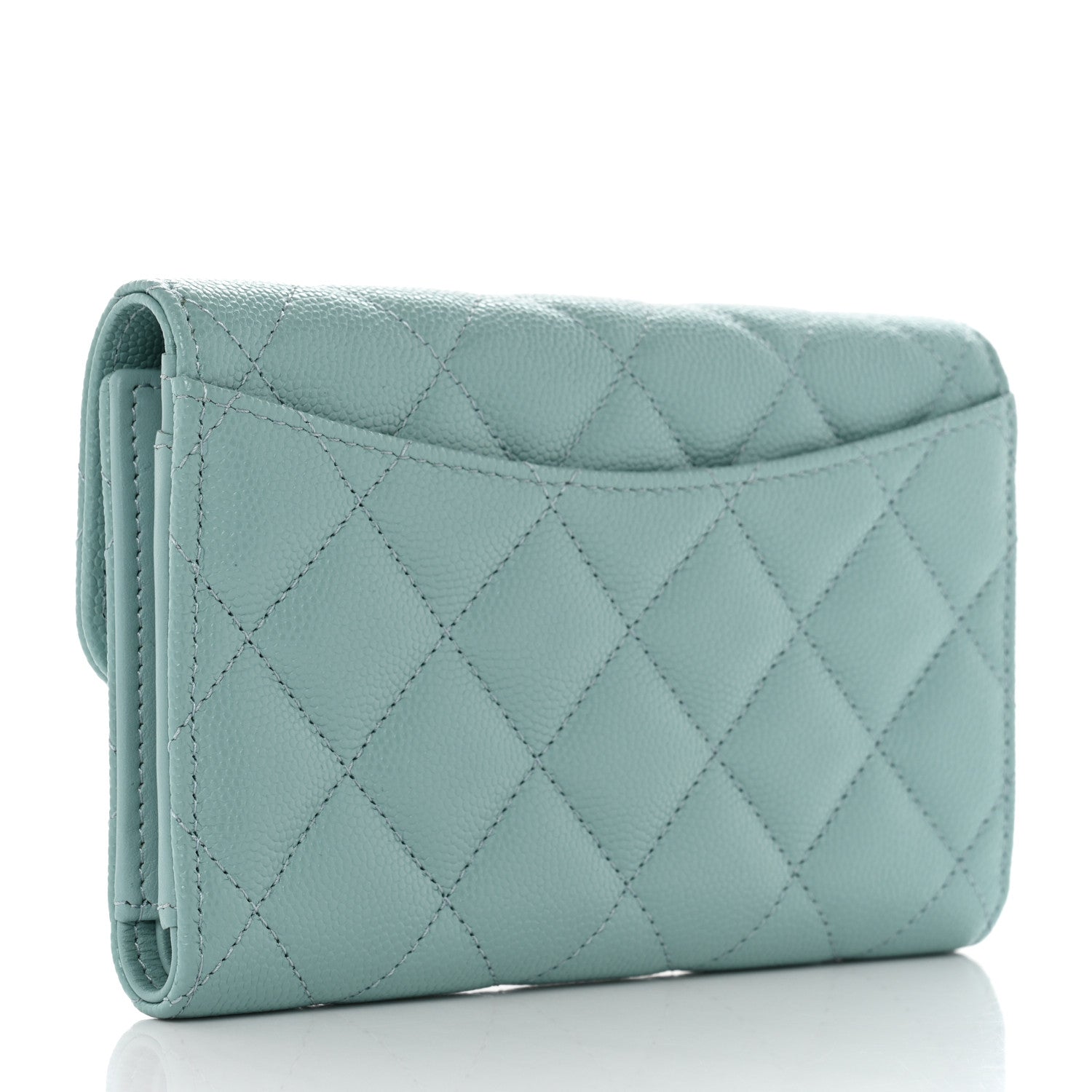 Chanel Caviar Quilted Medium Flap Wallet Light Blue 3 of 11