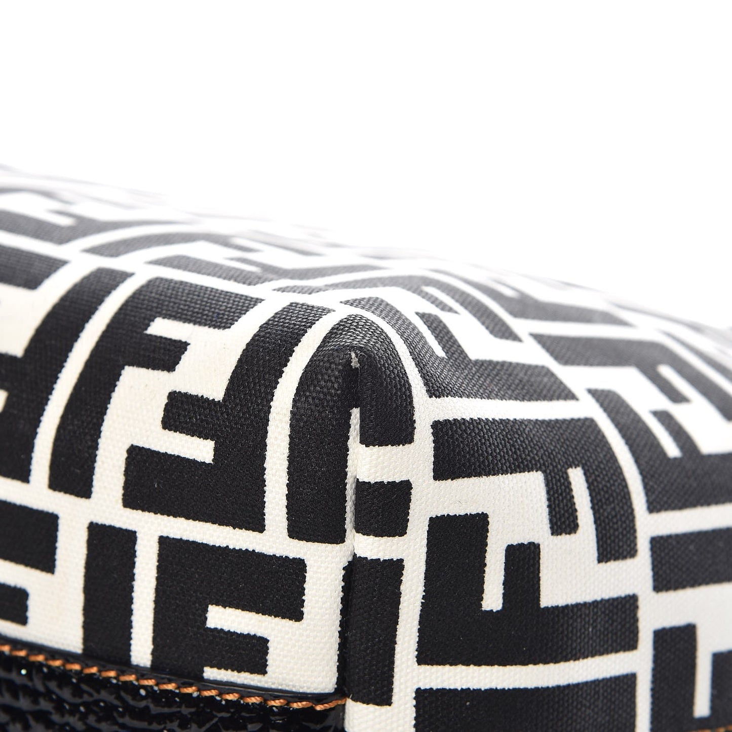 Canvas FF Small Roll Tote Black White