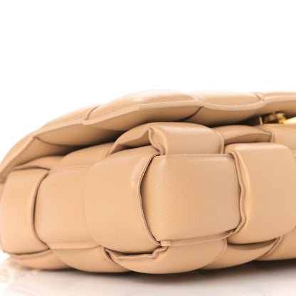 Bottega Veneta Lambskin Maxi Intreccio Padded Chain Cassette Crossbody Bag Almond 9 of 10