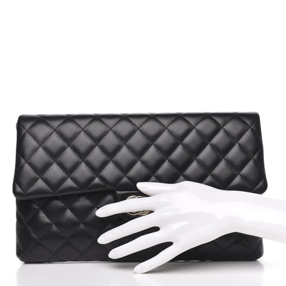 Chanel Lambskin Quilted Flap Clutch Black 2 of 10