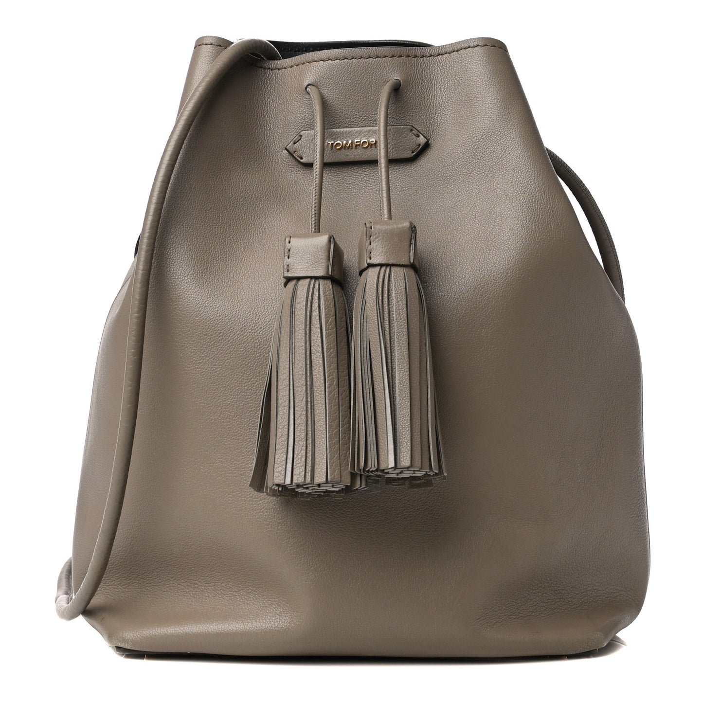 Calfskin Double Tassel Bucket Bag