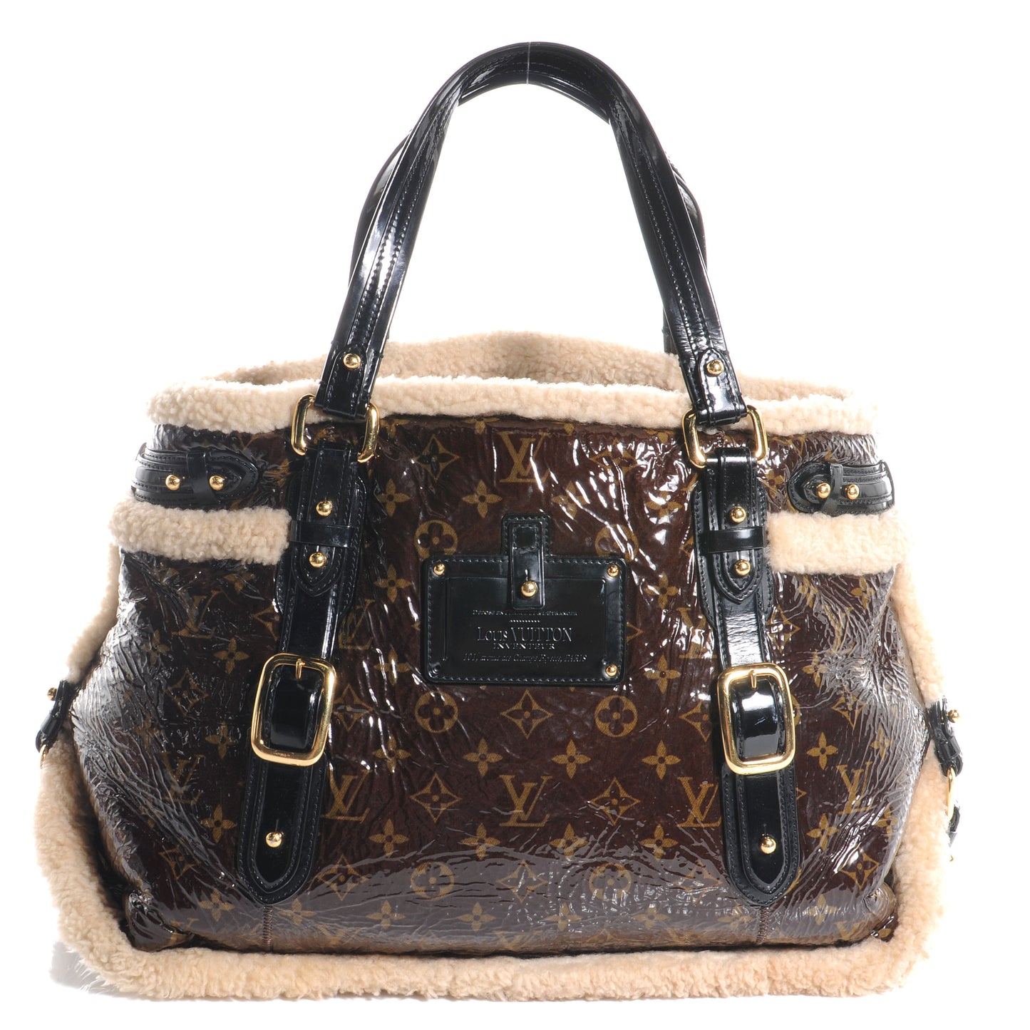 Patent Monogram Shearling Sac Thunder