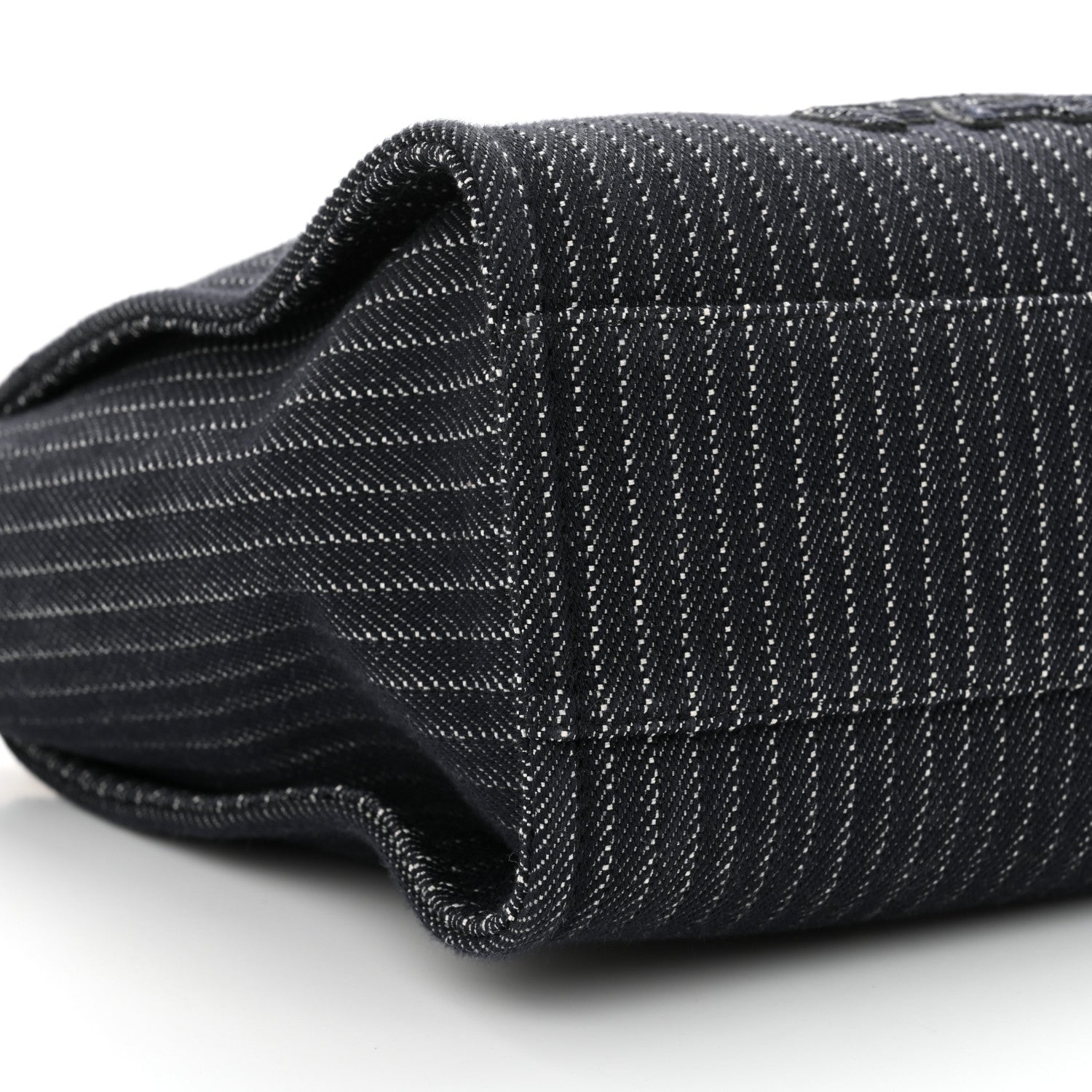 Chanel Mixed Fibers Striped Small Deauville Navy Blue White 10 of 12