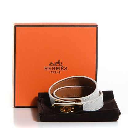 Hermes Epsom Kelly Double Tour Bracelet XS White 8 of 8