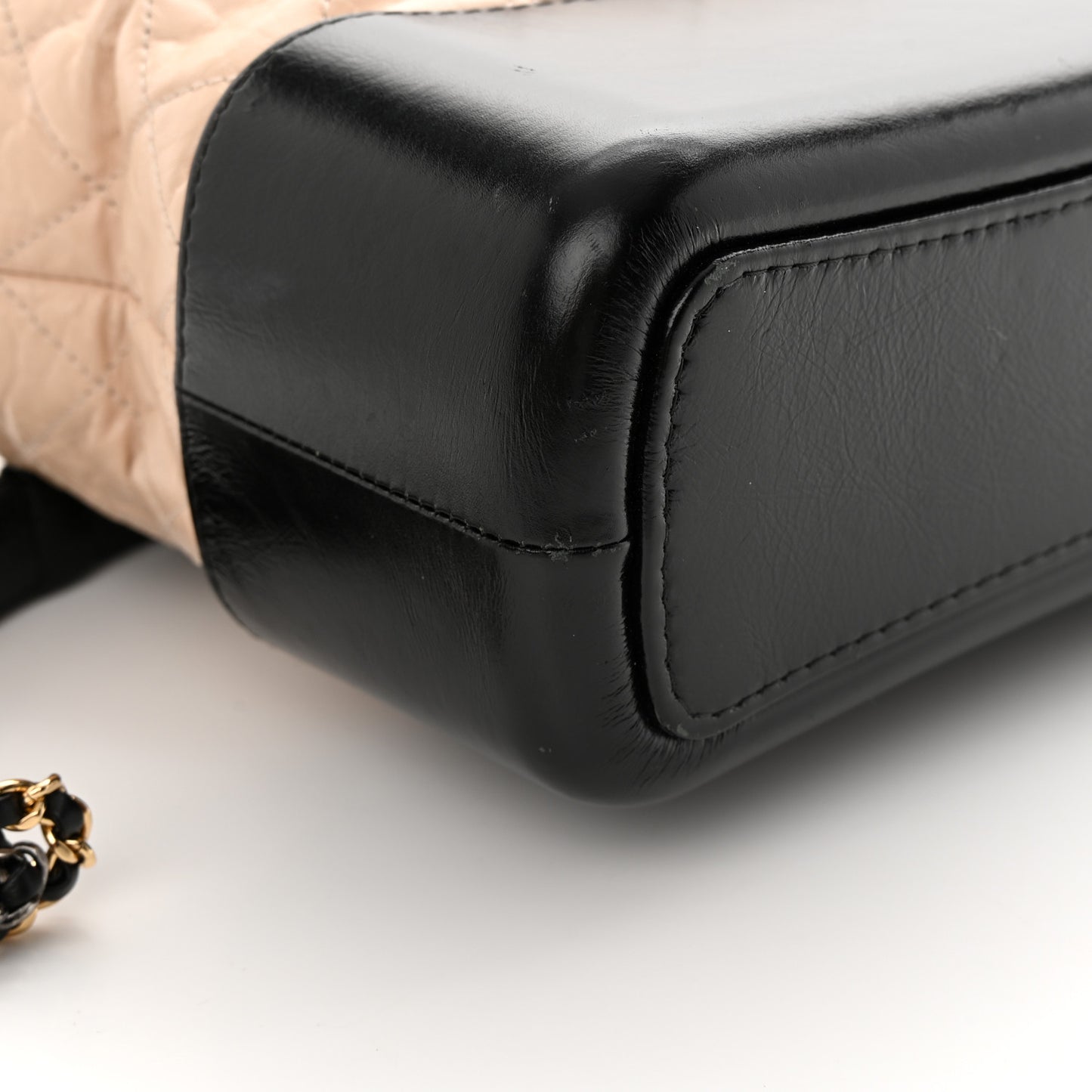 Aged Calfskin Quilted Medium Gabrielle Hobo Beige Black