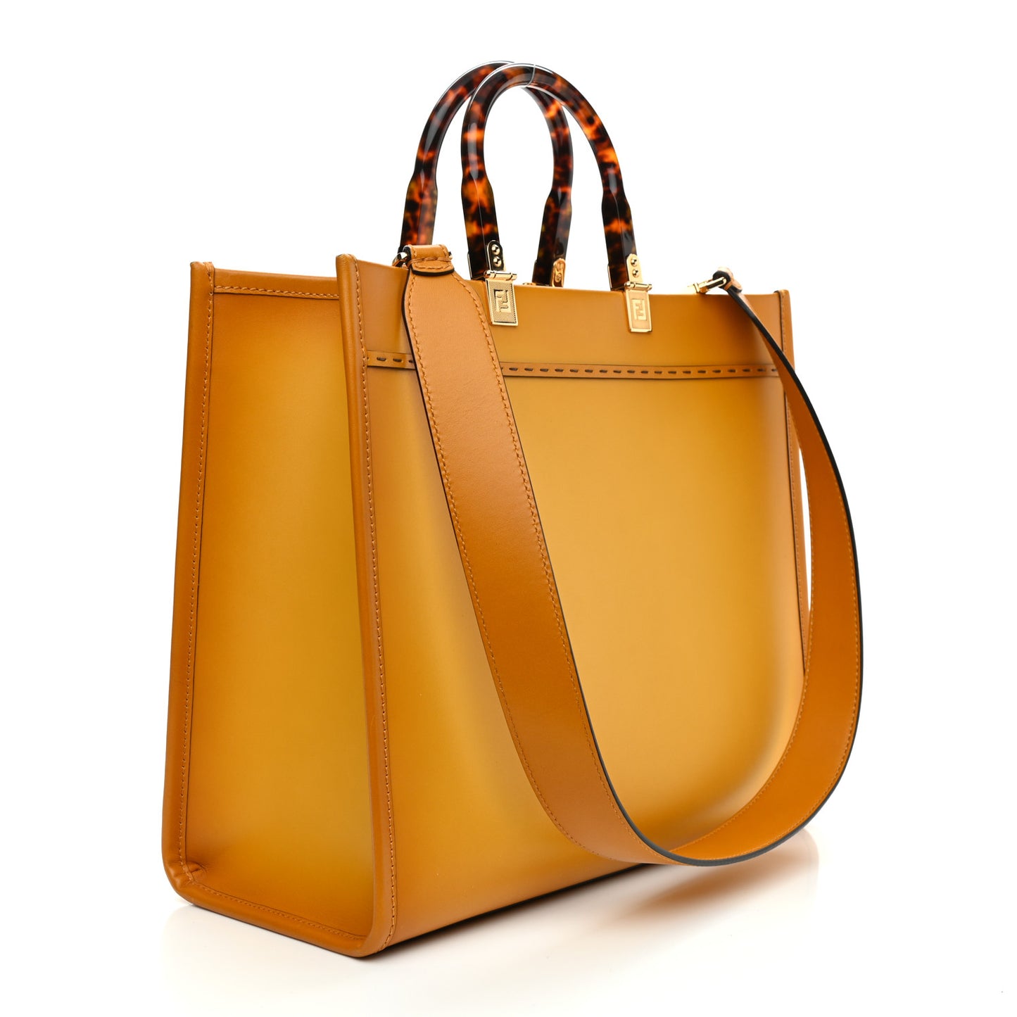 Vitello King Tamponato Plexiglass Medium Fendi Sunshine Shopper Tote Mimosa