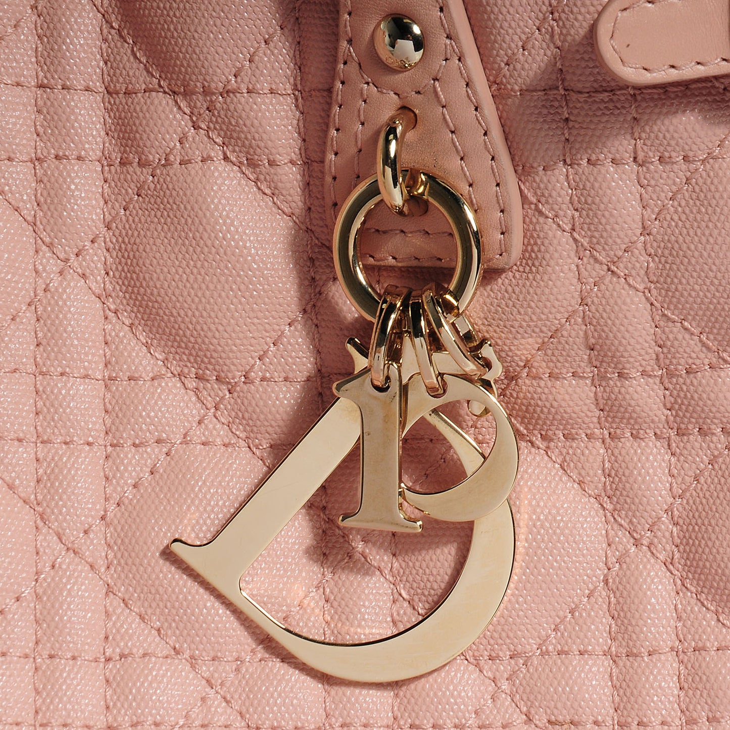 Coated Canvas Cannage Medium Panarea Tote Light Pink