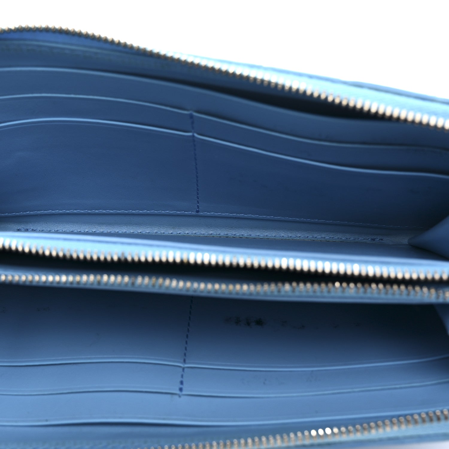 Bottega Veneta Nappa Intrecciato Zip Around Wallet Sky Blue 5 of 14