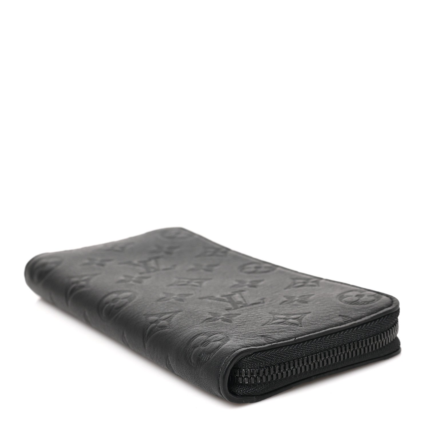 Louis Vuitton Calfskin Monogram Shadow Vertical Zippy Wallet Black 4 of 6