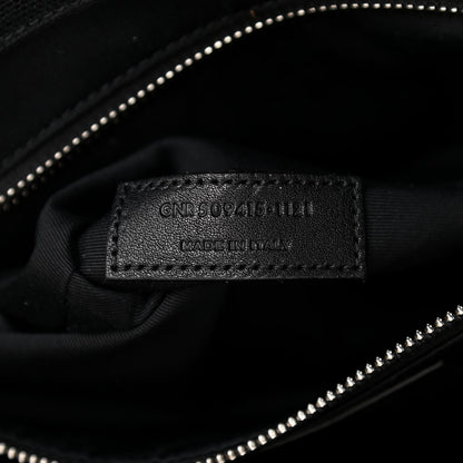 Saint Laurent Raffia Linen Calfskin Rive Gauche Tote Black 7 of 8