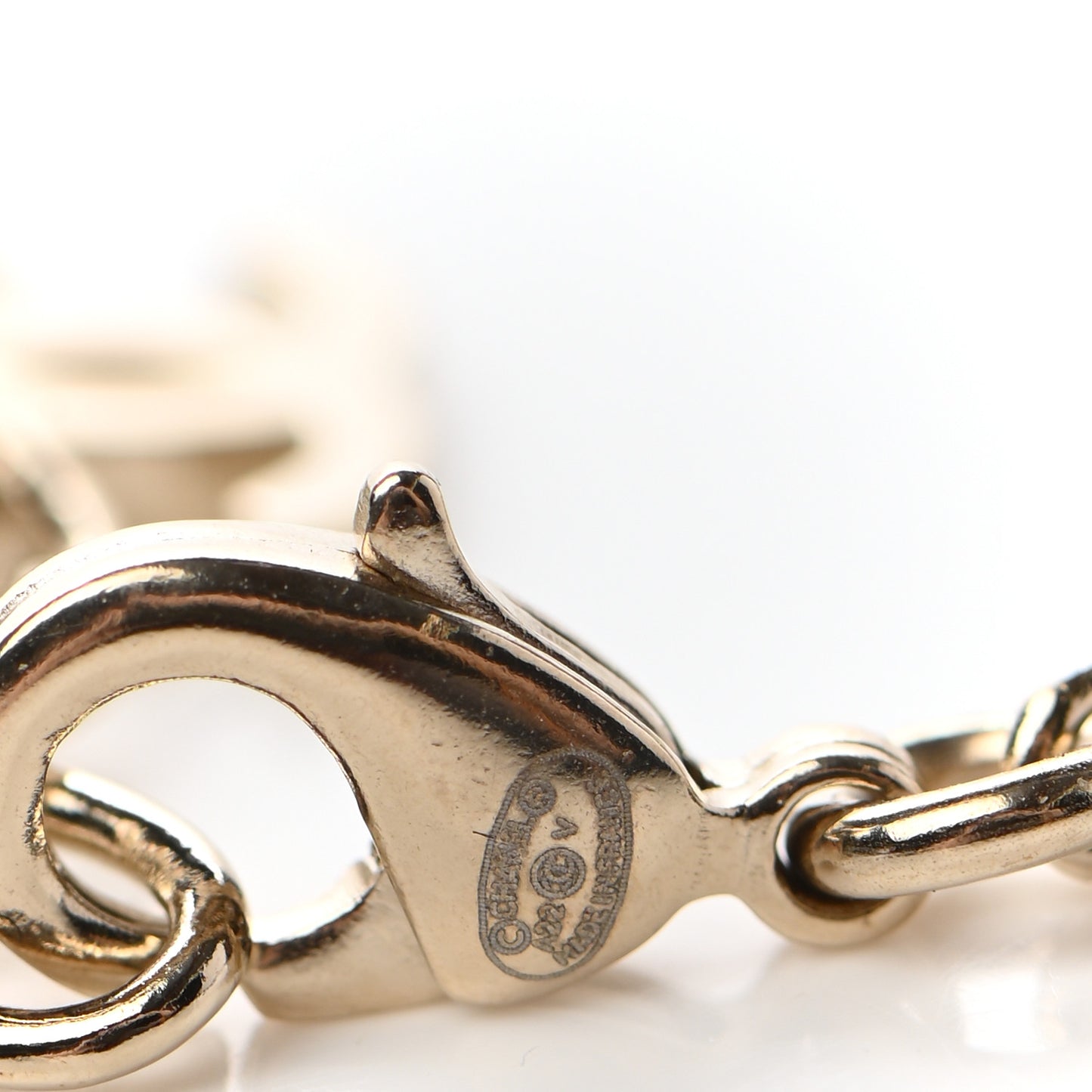 Pearl CC Chain Anklet Gold