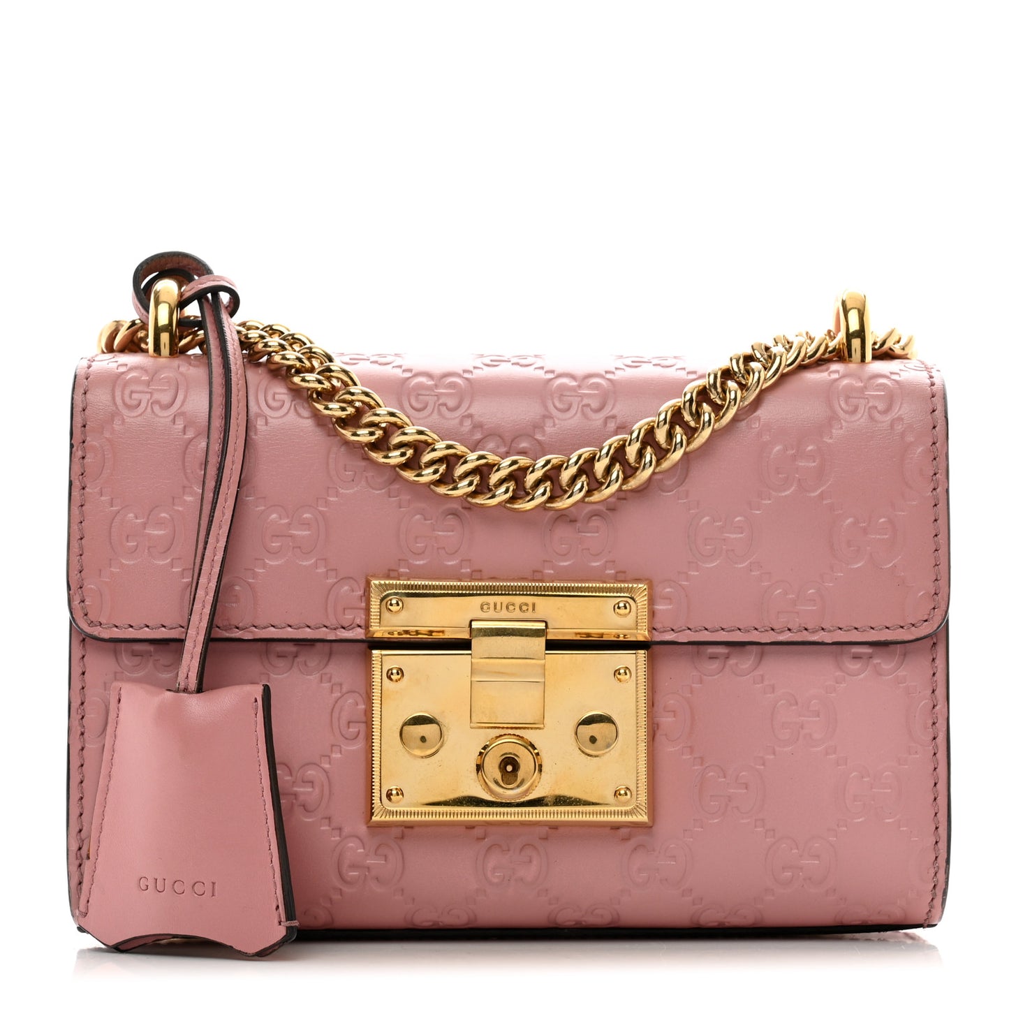 Guccissima Small Padlock Shoulder Bag Rose Baby Candy