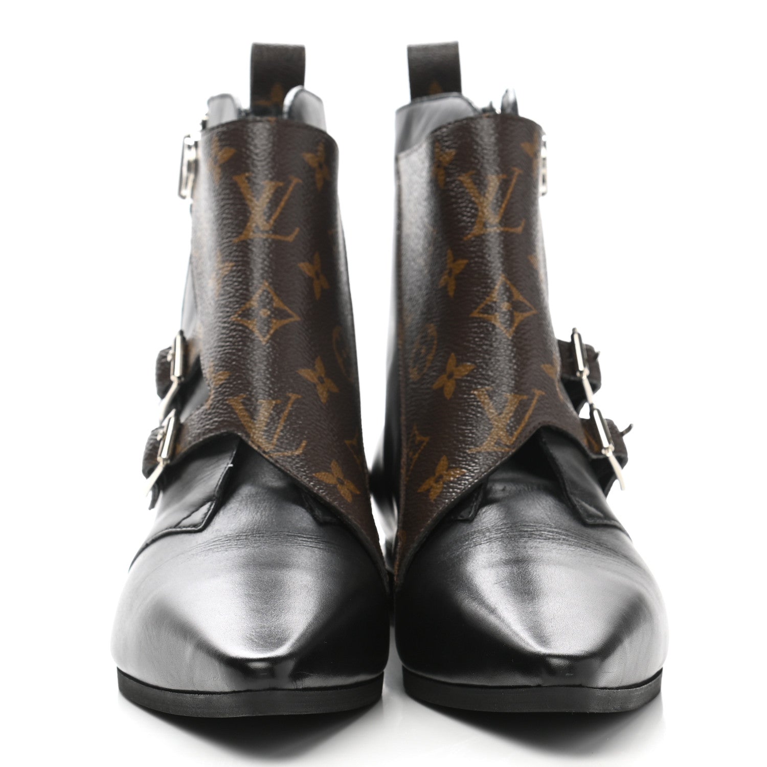 Louis Vuitton Calfskin Monogram Jumble Flat Ankle Boots 38 Black 2 of 9