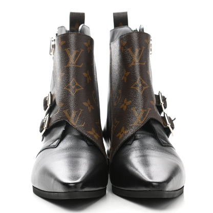 Louis Vuitton Calfskin Monogram Jumble Flat Ankle Boots 38 Black 2 of 9