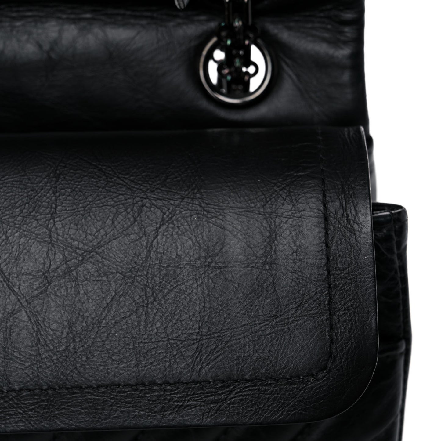 Aged Calfskin Chevron Quilted 2.55 Reissue 226 So Black