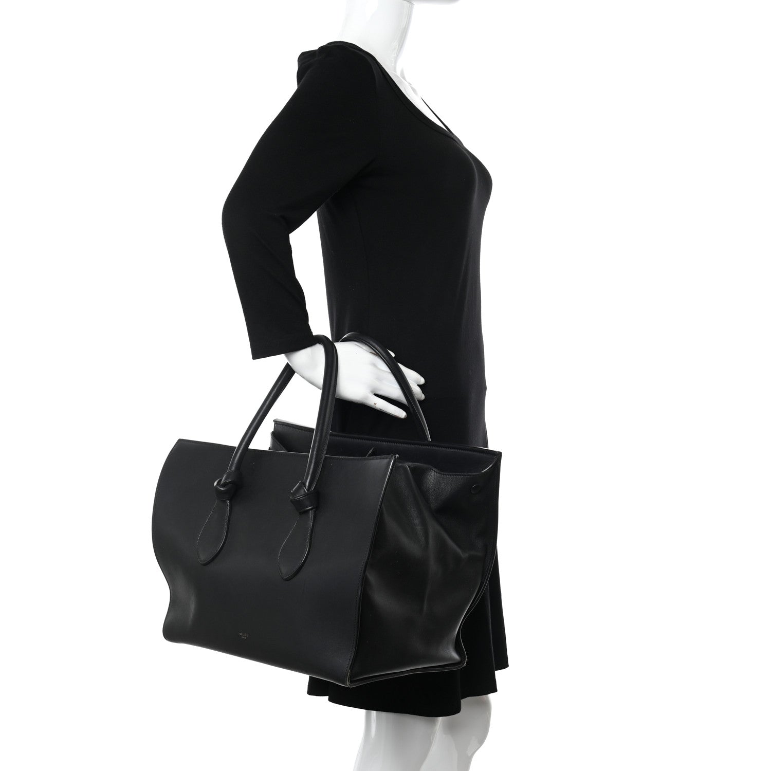 Celine Natural Calfskin Medium Tie Knot Tote Black 2 of 15